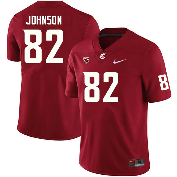 Men #82 Cameron Johnson Washington State Cougars College Football Jerseys Sale-Crimson